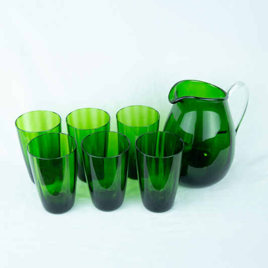 Jarra e Copos em Cristal Colorido
